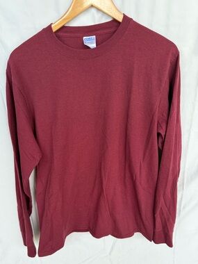 Men’s Long-Sleeve Crewneck Shirt - Maroon
